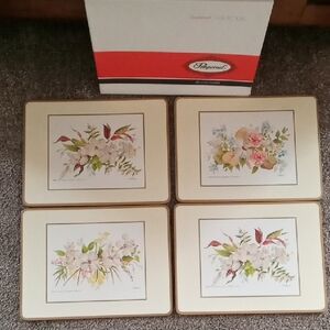 Pimpernel Bermuda Hibiscus Cork Placemats in Box